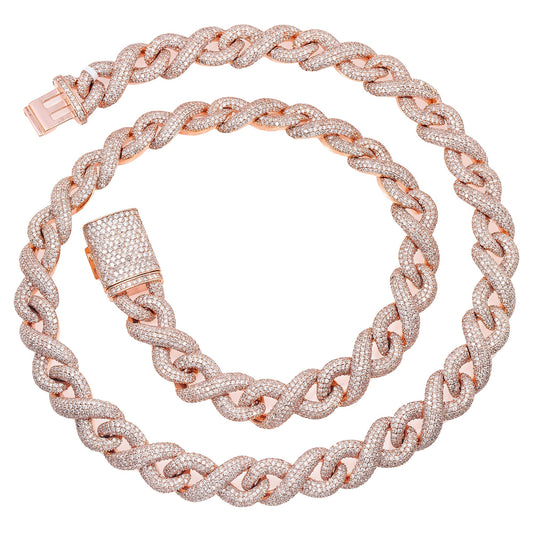 14K ROSE GOLD 22" CUBAN CHAIN with 31.64CT DIAMONDS